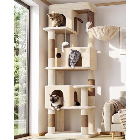 Arbre a Chat Coin Beige pour Grand Chats 168 cm Arbre à Chat (1/5)