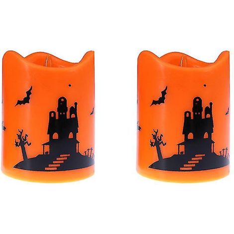 2 Stück LED-Halloweenkerzen für Halloween-Dekorationen
