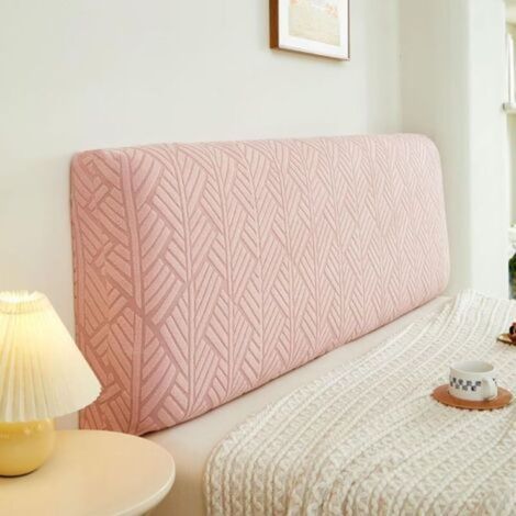 (Rose, convient aux têtes de lit de 110 à 130 cm de longueur) Housse de tête de lit, en velours extensible doux, protection anti-poussière pour les têtes de lit rembourrées (1/5)