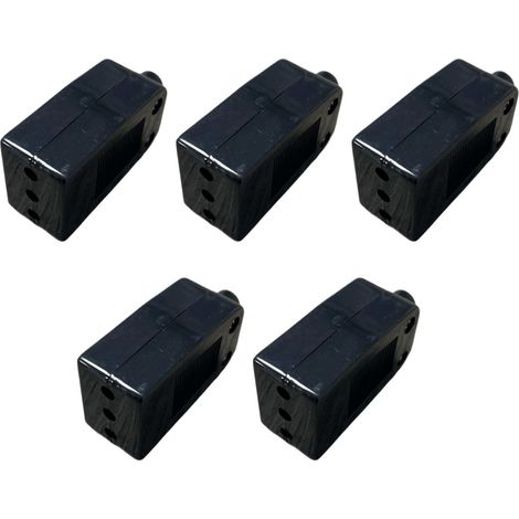 gloca Lot de 5 prises volantes 10A 2P+T Noir Femelle Norme Italienne 250V