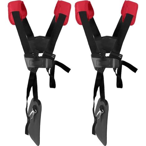 2er-Pack Universal-Gürtel für Freischneider – Professioneller Freischneider-Gurt für STIHL-Freischneider, Rasentrimmer usw. (Schwarz-Rot). (1/4)