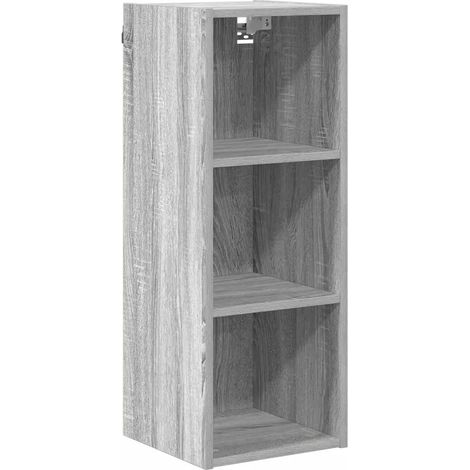 Armadio pensile moderno con ampio spazio portaoggetti 30 x 29,5 x 80 cm in legno multistrato grigio sonoma 020053478