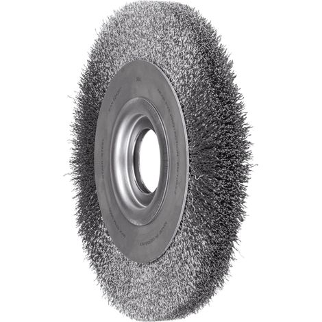 PFERD TOOLS POS Rundbürste breit ungezopft RBU Ø250x30xvariable Bohrung Stahl-Draht-Ø0,30 Schleifbock