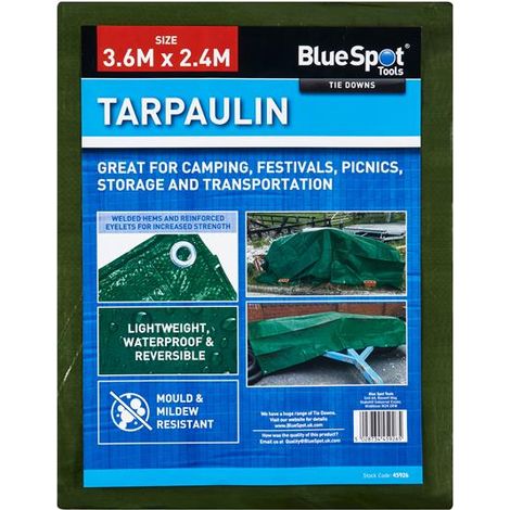 BlueSpot Tools 45926 Green Tarpaulin 3.6 x 2.4m B/S45926