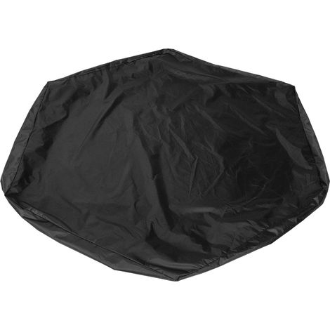 Bâche hexagonale imperméable noire pour bac à sable extérieur (140 x 120 x 20 cm) avec cordon de serrage - 140 x 120 x 20 cm (1/5)