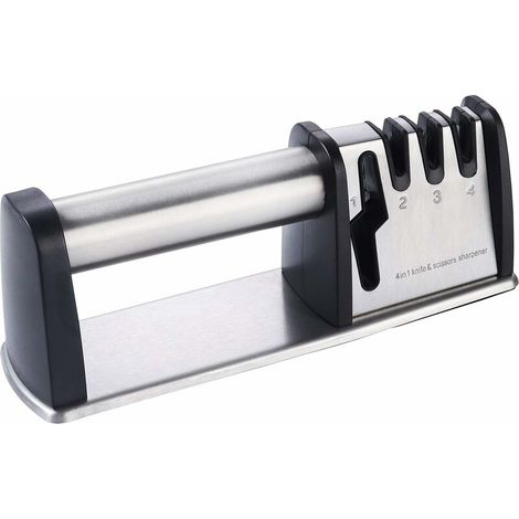 Green Mobility-Aiguiseur de Couteaux,Affûteurs de Couteaux Manuels pour Outils avec 4 en 1 pour Cuisine et Maison,Professionnel Affuteur ux Fait de Tungstène Carbure,Céramique et Revêtement Diamant (1/4)