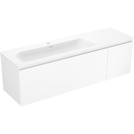 Mexen Orio armario de ba帽o 160 cm con lavabo Vela izquierdo, 1 caj贸n, 1 puerta, blanco mate - 91A13-16047-3-BBFF01-W23L01 (1/5)