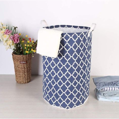 Panier à Linge Panier à Linge Pliable Grande Boîte de Rangement en Tissu Panier à Linge pour Organiser la Chambre des Enfants Jouets Vêtements Imprimé Bleu 4050cm (1/4)