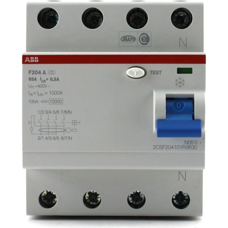 ABB F204A-63 / 0,3 interruttore di sicurezza RCD, 4 pole (1/2)