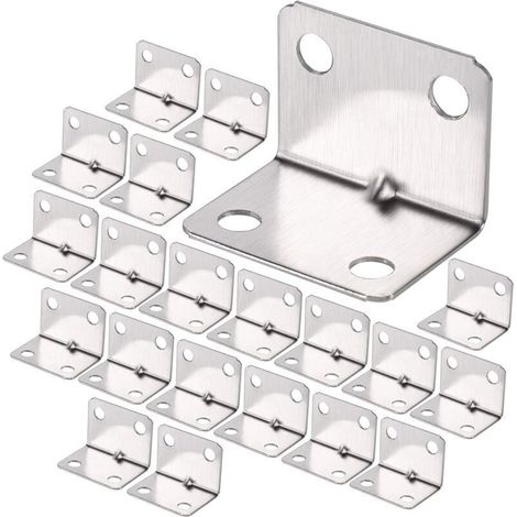 YMYNY 100pcs Stainless Steel Corner Bracket Heavy Duty 90 Degree Bracket Right Angle Bracket Small Fixing Bracket for Wood Right Angle Bracket for Fixing Fence Table Shelf