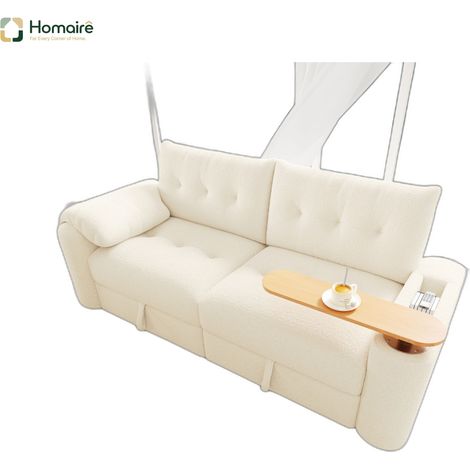 Canapé modulable en tissu beige avec rangement et accoudoirs 207,5 x 80 x 87 cm HOMAIRE (1/5)