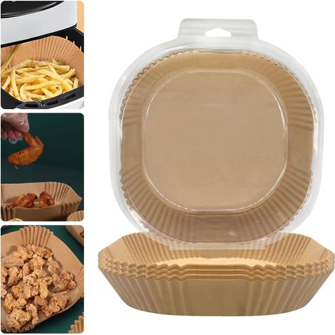 Papier Parchemin - Pour Friteuse À Air Et Four - Non Adhérent - Résistant À La Chaleur Jusqu'à 220 °C - Format Carré 100 x 100 cm - Lot De 100 Feuilles (1/5)