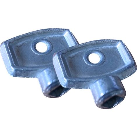 Llave para purgar radiador, modelo llv06, de zamak con acabado niquelado, ø9 x 24,55 x 23 mm, 2 uds, blister