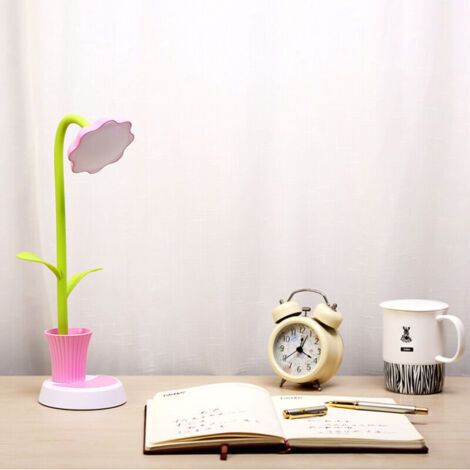 Lampe de bureau pour enfants,Lampe de bureau rechargeable créative LED Protection des yeux Lampe de table à capteur tactile Lampe de chevet à intensité variable avec porte-stylo (1/5)
