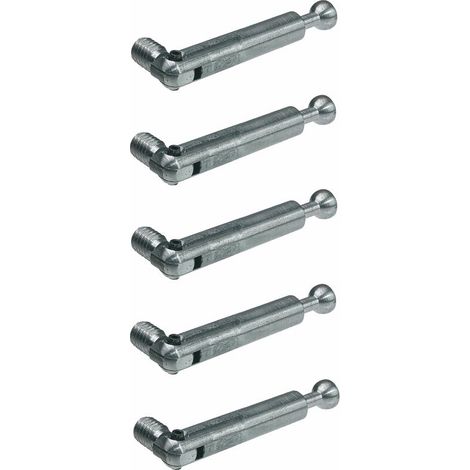 – Goujons de raccordement à onglet M6 articulés – Acier galvanisé – Lot de 5 – Fixation solide pour meubles et structures en bois (1/3)