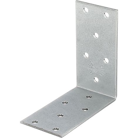 Alberts 866822 Équerre d'assemblage, galvanisée Sendzimir, 80 x 80 x 40 mm, Set de 50 pièces