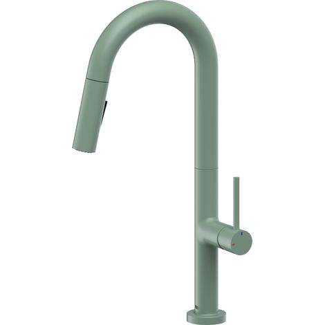 Essebagno Mitigeur évier à douchette extractible Portofino vert gris