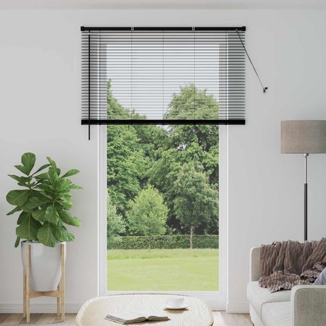 vidaXL Venetian Blind Black 213 x 150 cm 25 mm PVC