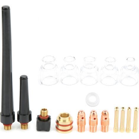 Kit d'accessoires pour chalumeau de soudage : bécher en verre, buse, jeu de pinces pour électrode en tungstène, guide pour WP9/20 (1/5)