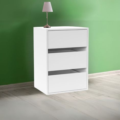 Cassettiera con 3 cassetti colore bianco 50.8x39.6x71.3H cm - Smart ST2