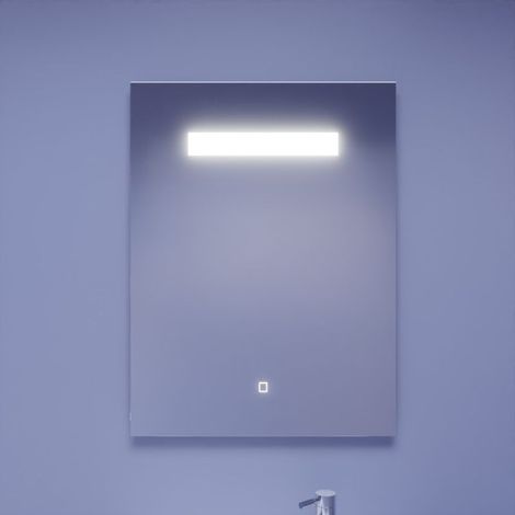 Miroir lumineux salle de bain 60x80 cm – Éclairage LED 400 lumens – Interrupteur sensitif – Classe IP44 – Elegance (1/5)
