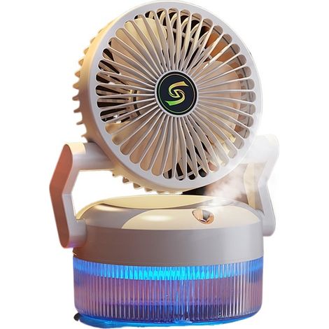 Mini climatiseur d’air portable blanc avec brume humidifiante, ventilateur télescopique compact pour bureau maison 20x18x17 cm (1/5)