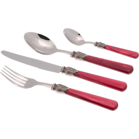 Servizio Set di Posate 24 Pezzi in Acciaio Inox Rivadossi Sandro Elena Bordeaux (1/2)