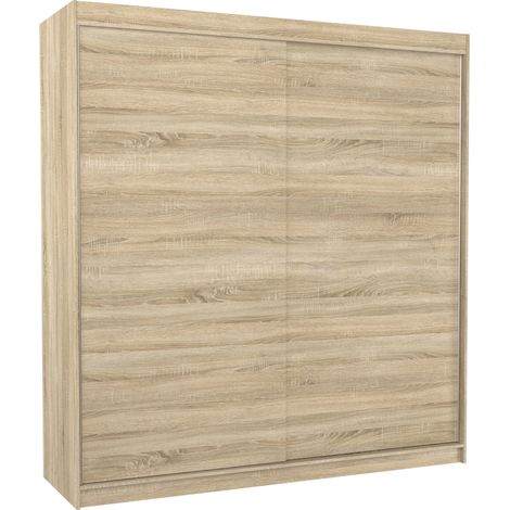 Les Tendances – Armoire adulte 200 cm – 2 portes coulissantes – Structure en panneau laminé – Finitions contemporaines – Accès fluide et silencieux (1/5)