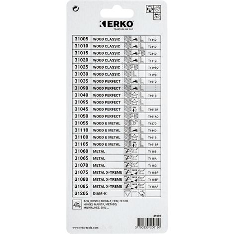 Lame de Scie Sauteuse 6 TPI - 125 mm lot de 5 Erko (1/4)