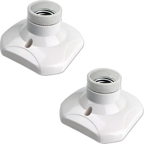 Juego de 2 portalámparas E27 de rosca para plafones de interior, compatibles con apliques de pared, 230 V CA, portalámparas LED, base de plástico (1/4)