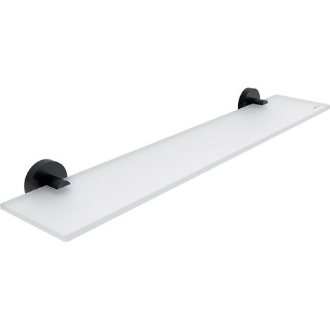 Nimco Tablette de salle de bain L. 60 Cm Verre Satiné, noir mat, Unix noir mat UNC 13091B-60-90 (1/3)