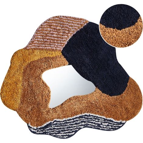 Specchio decorativo astratto da parete in cotone di forma irregolare 60 x 62 cm Decorazione Accessori per la casa Multicolore Abasza