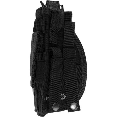 Étui de dissimulation en nylon pour hanche avec ceinture réglable compatible MOLLE, entraînement en extérieur, camping, noir (1/5)