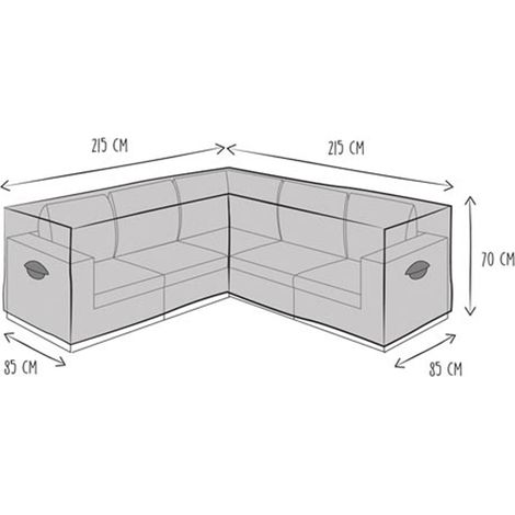 Außenhülle für Gartensitzgruppe im L-Form – 215 cm