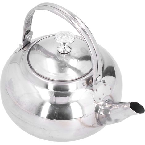 Bouilloire en acier inoxydable, théière/cafetière élégante avec filtre à thé intégré, idéale pour la maison et le restaurant (14 cm). (1/5)