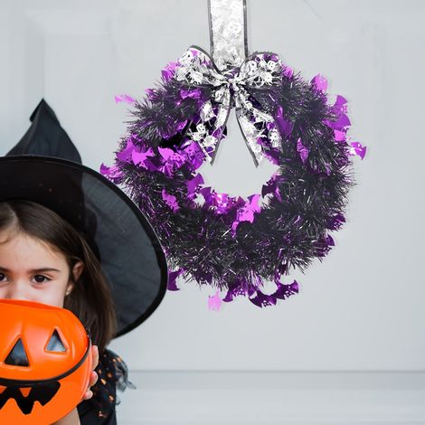 Guirlande Halloween - Couronne Artificielle pour Porte d'Entrée Intérieure ou Extérieure - Décoration Festive Automnale - 1 Pièce (1/5)