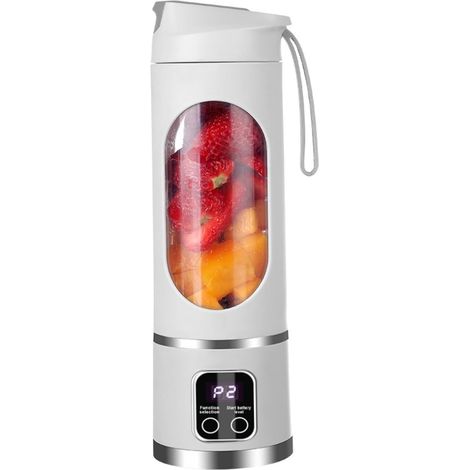 Mini blender 450ml 12 lames USB rechargeable smoothies blanc (1/5)