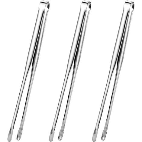 Pinces de barbecue en acier inoxydable (lot de 3) : pinces de cuisine pour steaks, buffets et viandes. (1/5)