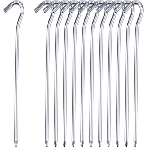 6 Inch Galvanised Steel Garden Peg, Tent Pegs, Anchor for Weed Fabric, Garden Netting, 150mm x 50 Pegs (1/4)