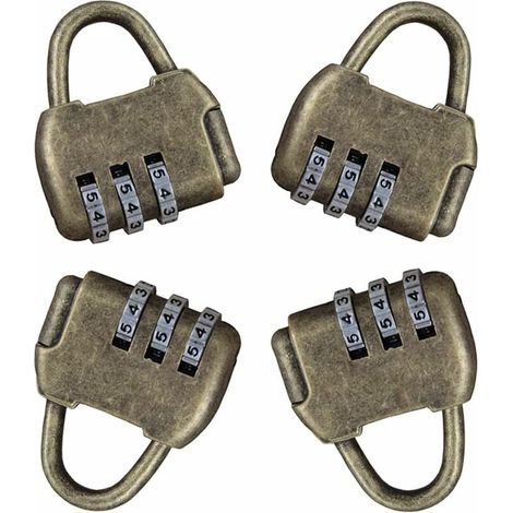4 Pièces Cadenas Code Cadenas Casier Code Cadenas Antivol à Combinaison 3 Chiffres Rétro Serrure À Combinaison Cadenas Vintage Porte Exterieur Cadenas de Securite Sans Cle (1/5)
