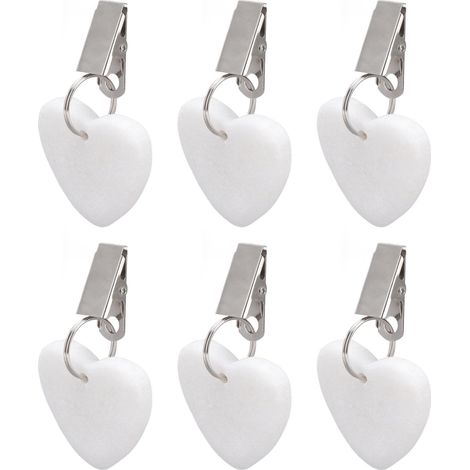6Pcs Tablecloth Weights Marble Stainless Steel Small Size Waterproof Rustproof Durable Clip On Weights for Party PicnicHeart Shaped (1/5)