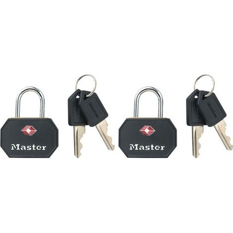 MASTERLOCK LOT DE 2 CADENAS 30MM PROTECTION PLASTIQUE ABS 4681EURTBLK