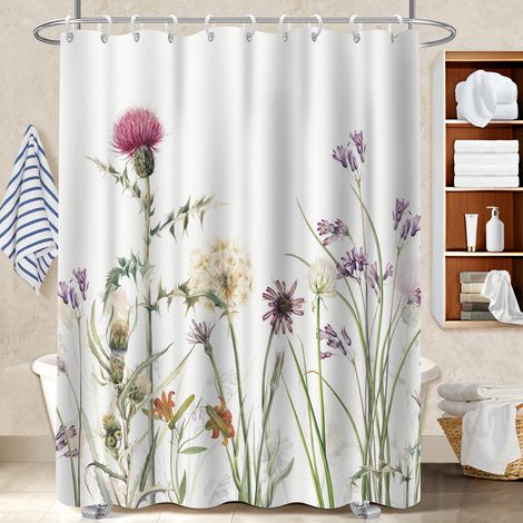 Rideau de douche tissu polyester 180x180 Élégant rideau séchage rapide pour les amateurs de déco (1/5)