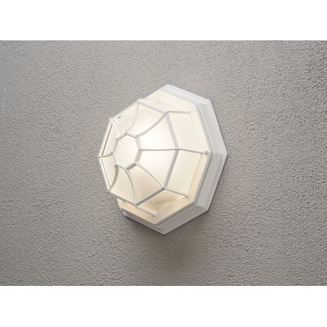 Außenleuchte Ø 27cm, Wandleuchte / Deckenleuchte weiß mit gefrostetem Acrylglas (1/3)