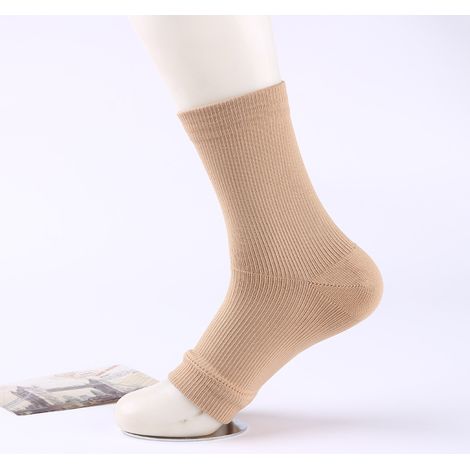 Chaussettes courtes de compression à bout ouvert, 1 paire, blanches, taille L/XL