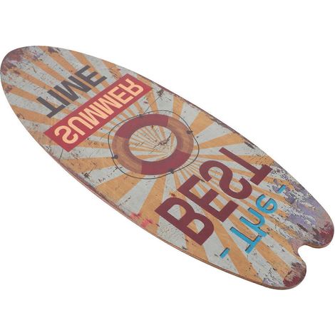 Décoration murale tropicale en bois en forme de planche de surf multicolore 45 x 16 x 05 cm 1 pièce (1/5)