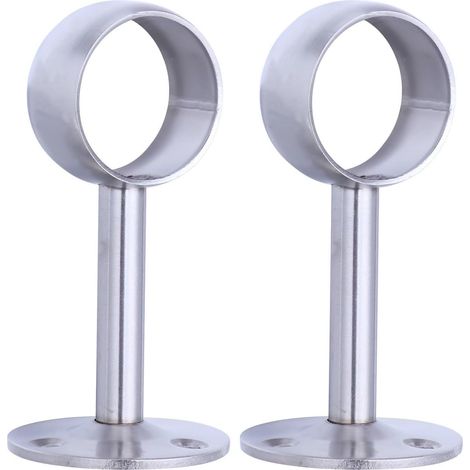 Support de Plafond pour Tringle à Rideaux en Acier Inoxydable Argenté, Lot de 2pcs Robuste sans Perçage, pour Décoration de Fenêtres la Maison (1/5)