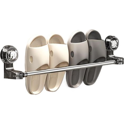 Porte-Serviettes Mural pour Salle De Bain,Barre De Rangement Porte-Serviettes Murale - Support Réglable avec Ventouses pour Organisation Serviettes Vêtements Peignoirs Chiffons Maison Cuisine (1/5)