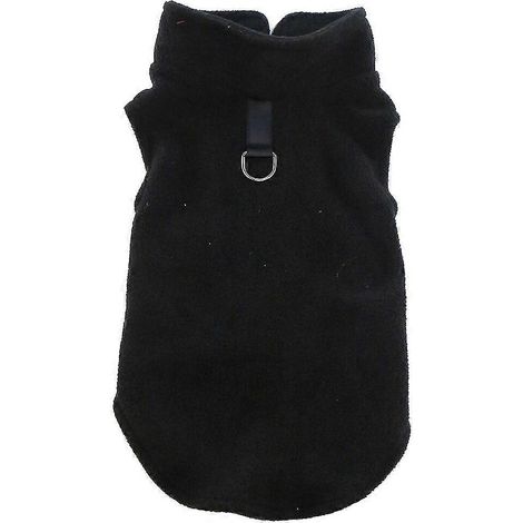 Fleece-Hundebekleidung für kleine Hunde, Frühling und Herbst, warme Welpenweste, Katzenweste, Shih Tzu-Kleidung, Chihuahua-Kleidung, Französische Bulldoggenjacke, Mopsmäntel, Schwarz (1/5)