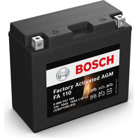 Batterie moto Bosch FA110 YT12B-BS 12V 10AH 165A (1/5)
